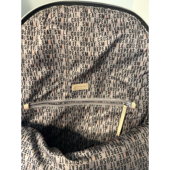 Women's Stella & Dot Crush It Black Quilted Nylon Backpack Bag Gym Travel Lined - Picture 3 of 6